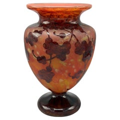 Antique French Art Nouveau Glass Vase by L. Victor Thomas