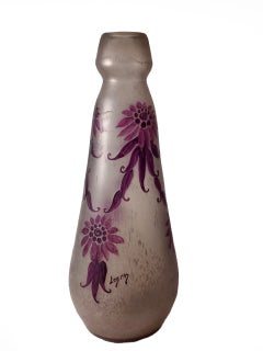 Ein Paar französische Jugendstil-Glasvasen von Legras, um 1900