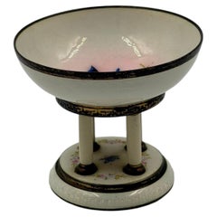 Antique French Sterling Silver and Enamel Small Centerpiece with Blue Butterfly