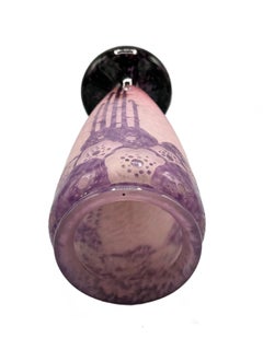 Charder Le Verre Français Art Deco Cameo Glass Vase, France, circa 1925