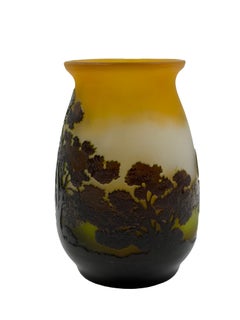 Émile Gallé Art Nouveau Cameo Glass Landscape Vase, circa 1900