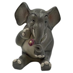 Vintage Lenci Ceramic Elephant, Italy, Mid-20th Century
