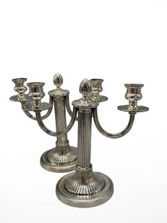 Pair of Vintage Christofle Two-Light Candelabra