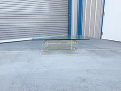 1970s Mid Century Lucite and Glass Coffee Table Styled After Charles Hollis Jone