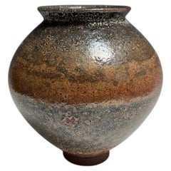 Shino Moon Jar by Jason Fox, Hand-Crafted Ceramic, Modern Design, Los Angeles