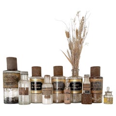 Set of 10 19th and 20th Century French Apothecary Bottles
