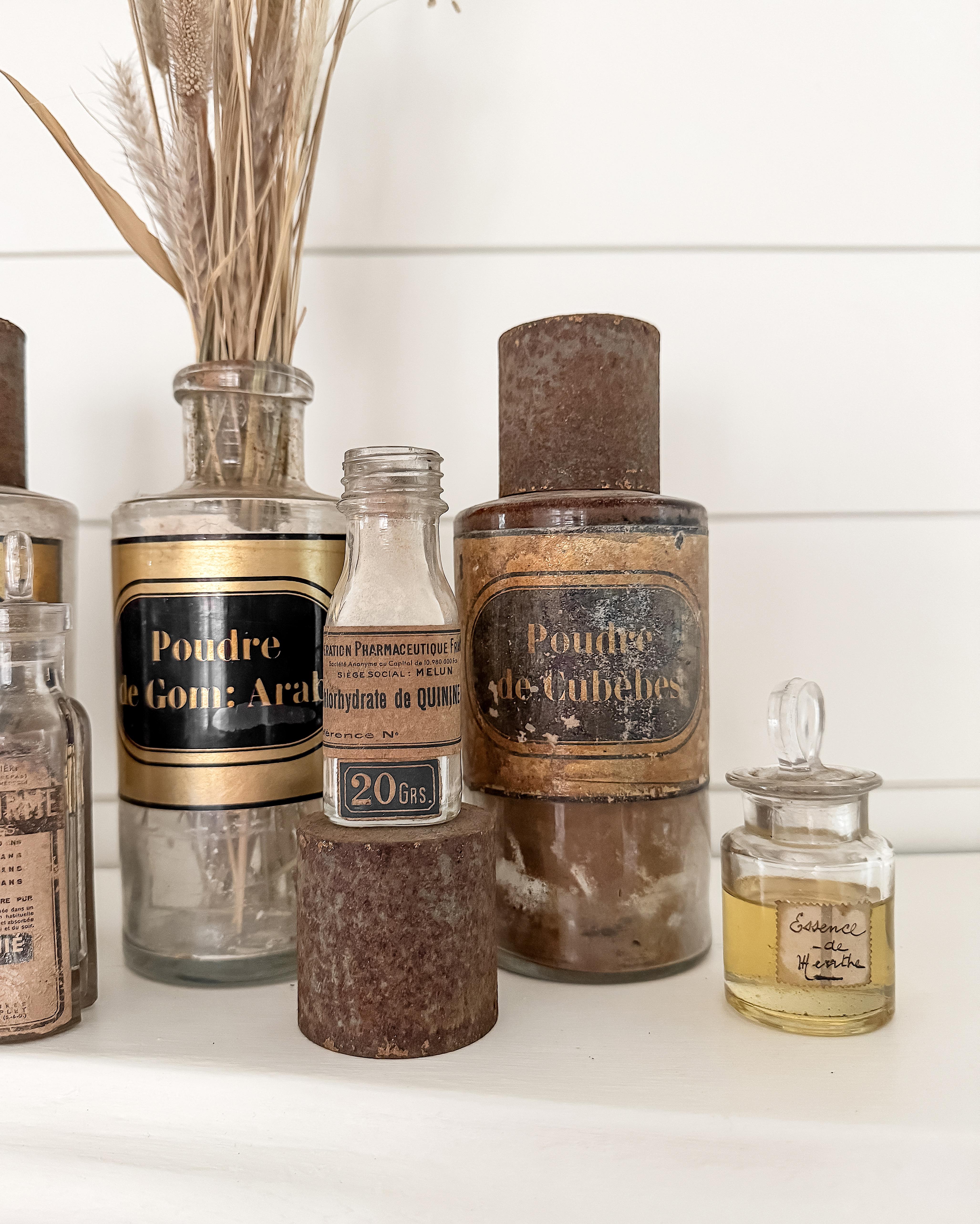 Glass Set of 10 19th and 20th Century French Apothecary Bottles For Sale