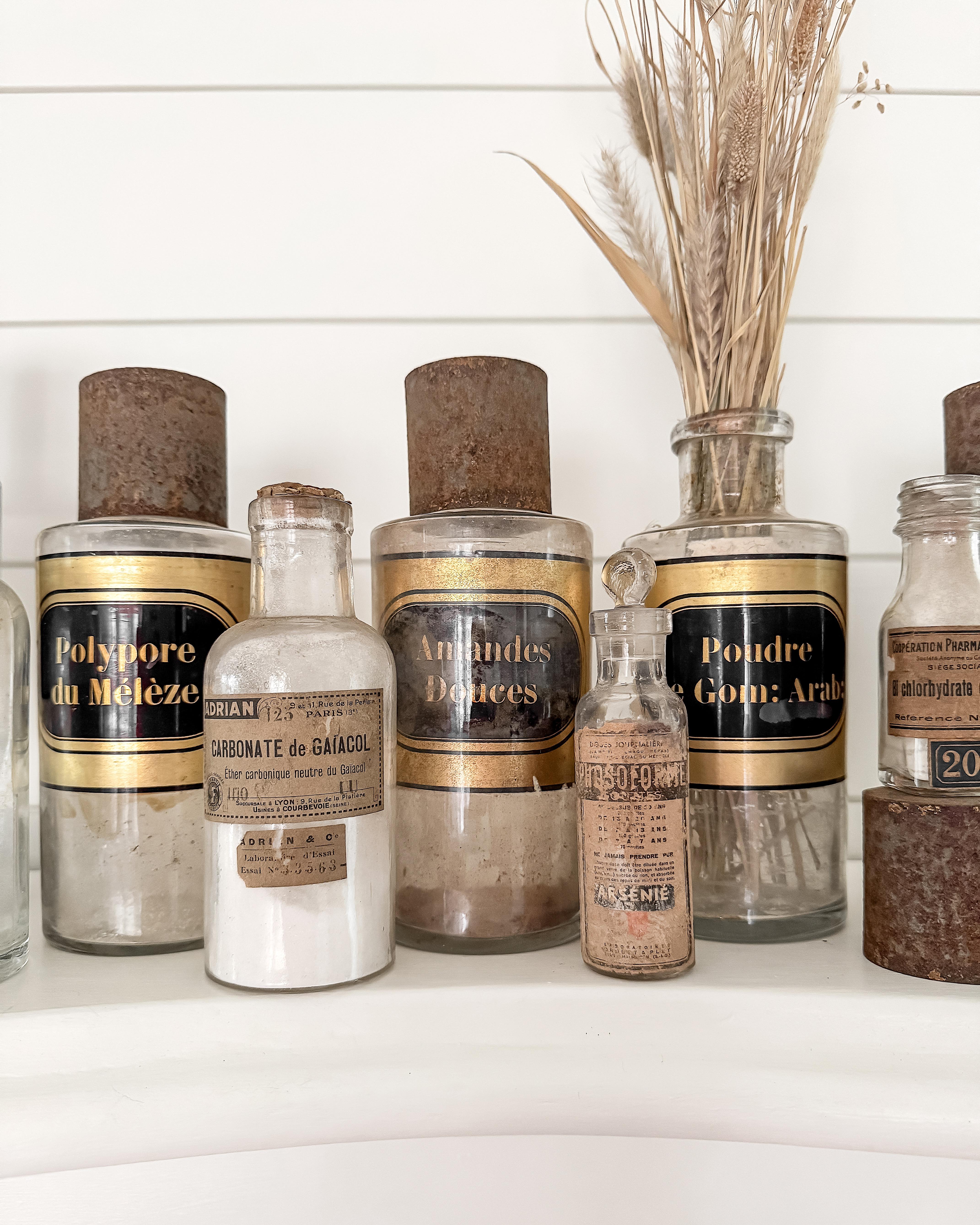 19th Century Set of 10 19th and 20th Century French Apothecary Bottles For Sale