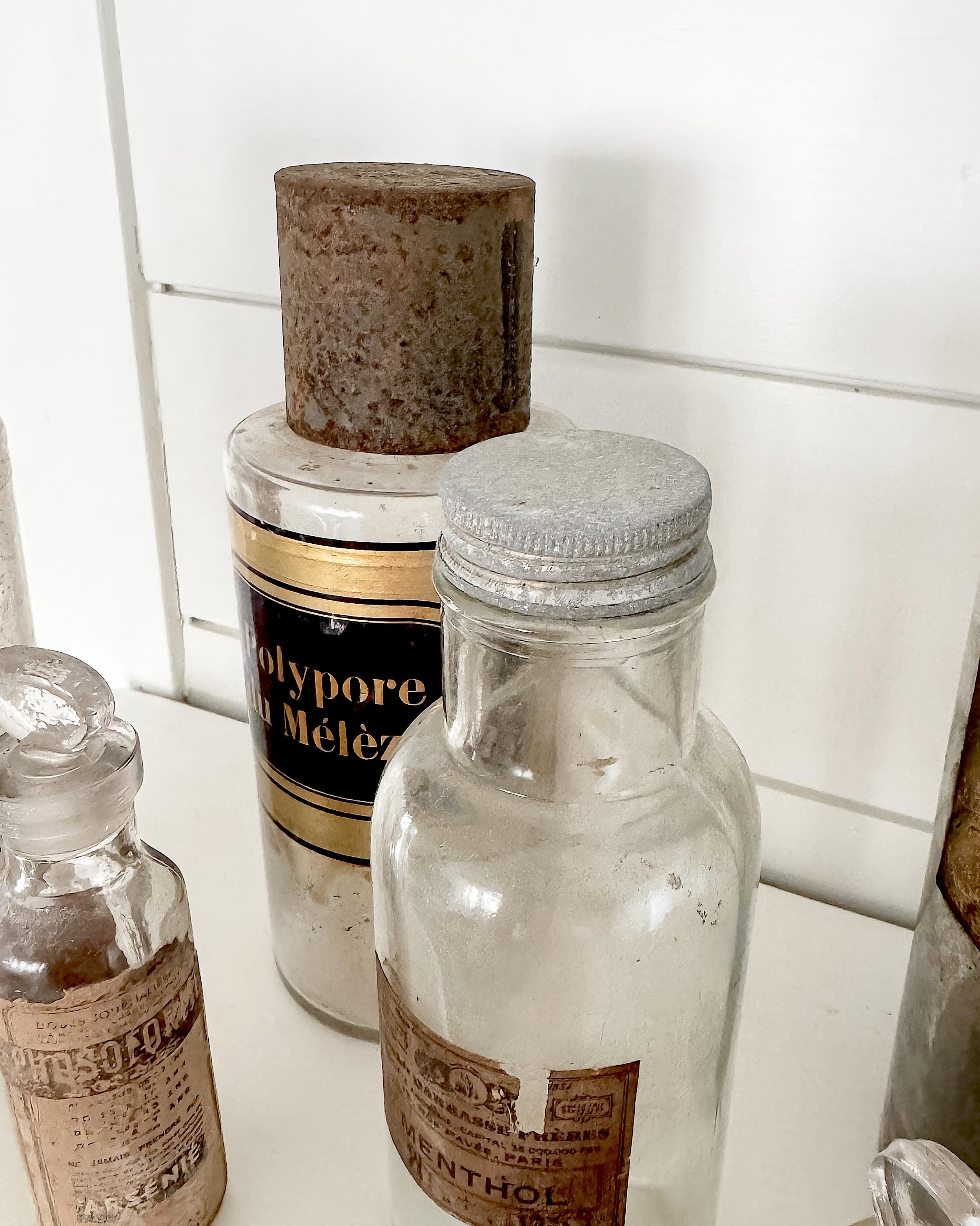 Set of 10 19th and 20th Century French Apothecary Bottles For Sale 5