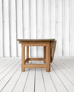 Antique 19th Century Swedish Pine One-Sided Drop Leaf Kitchen Table