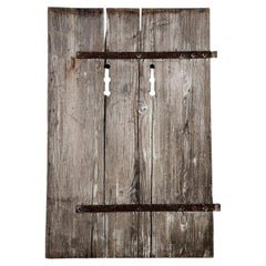 19th Century Reclaimed 3-Board French Barn Door with Original Iron Hardware