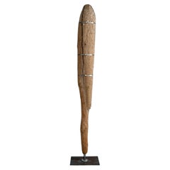 Life-size Driftwood Sculpture on Metal Stand, Large Unique Decor, Norway, 2022