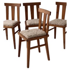 Set of 4 Scandinavian 1970's Pine Chairs in the Style Aksel Einar Hjorth