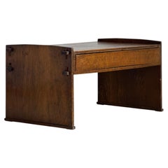 Rare Danish Skønvirke Low Table in Oak, circa 1900, Japanese-Inspired