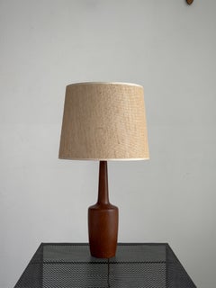 Danish Mid-Century Solid Teak Table Lamp, 1950s, in the Style of Finn Juhl