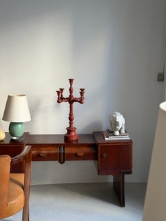 Scandinavian Folk Art Five-Arm Wooden Candelabrum, circa 1900