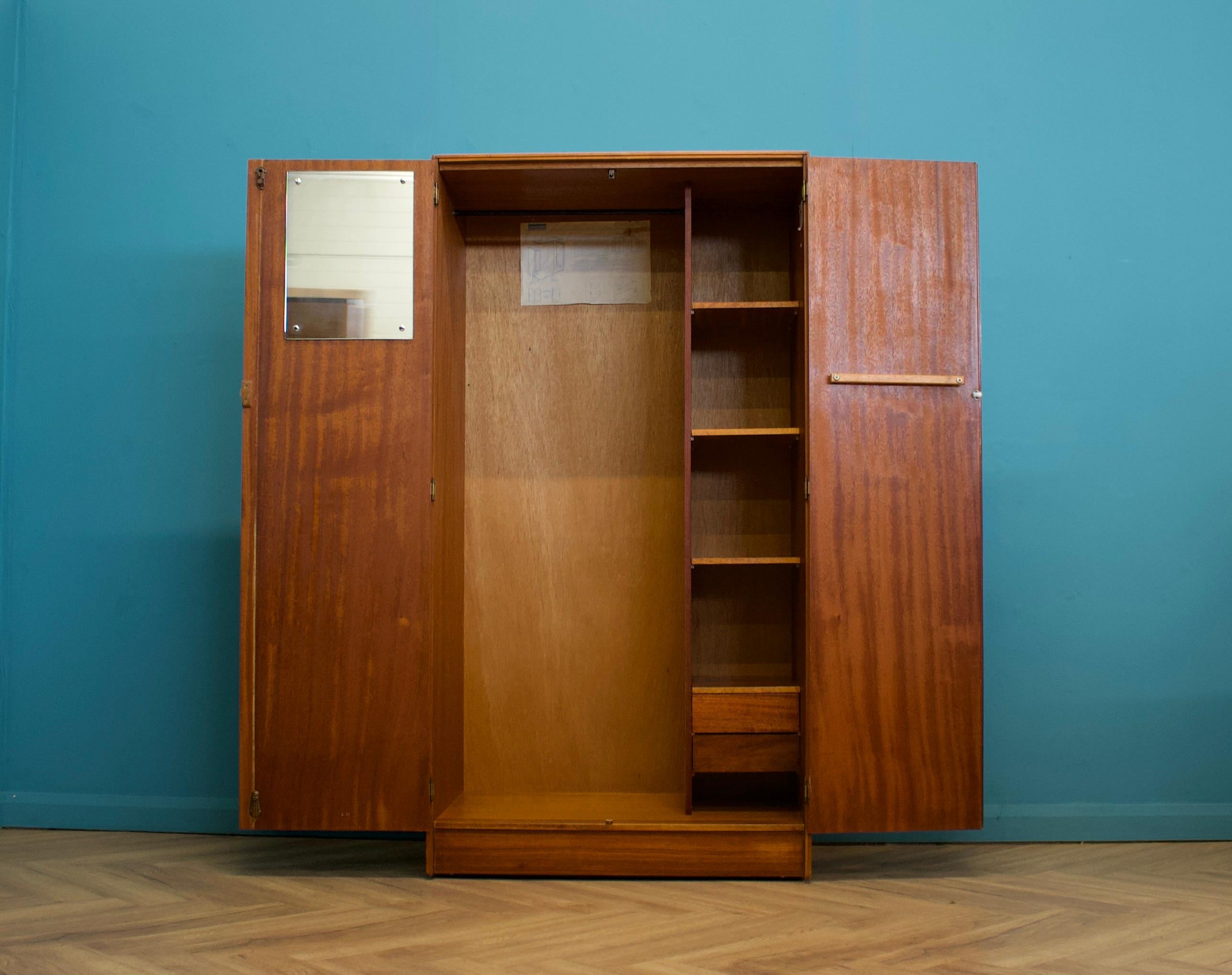 20th Century Teak Double Wardrobe from Austinsuite, 1960s For Sale