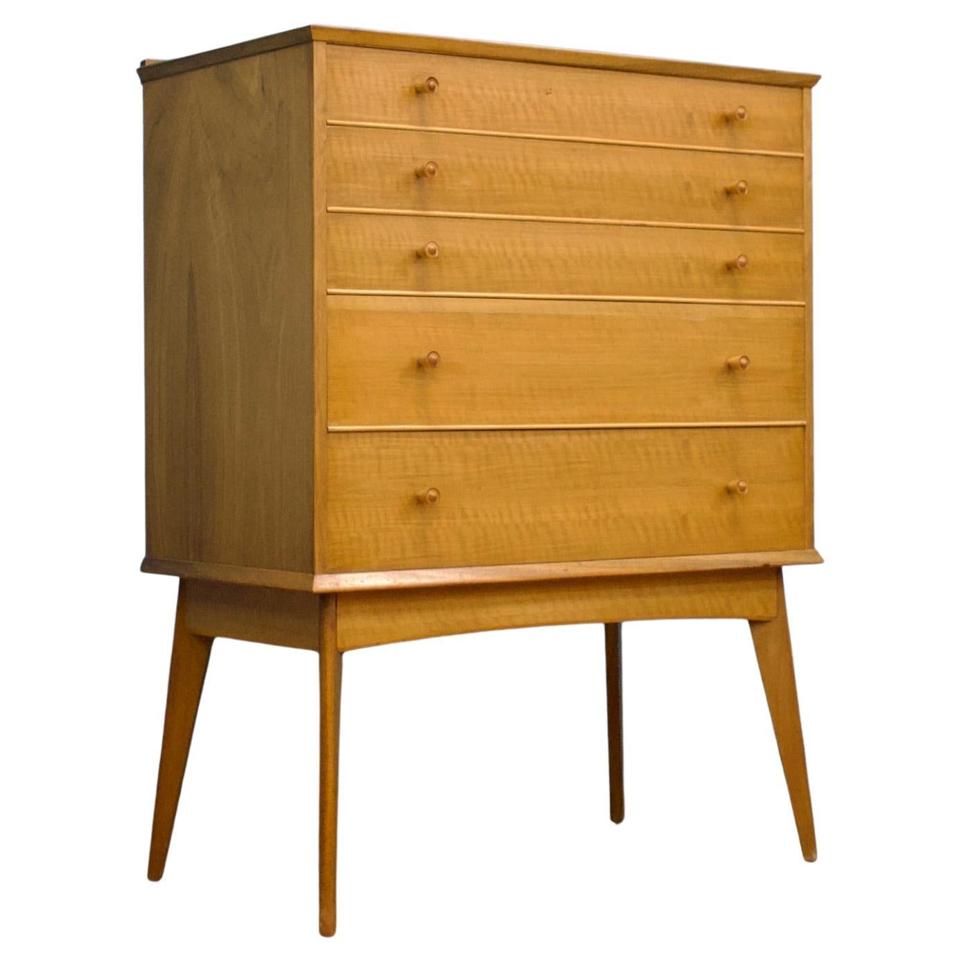 Mid-Century Walnut Chest of Drawers by Alfred COX for Heals, 1950s For Sale