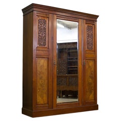 Antique Edwardian Walnut Wardrobe, 1900s