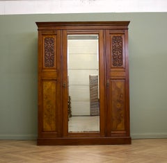 Antique Edwardian Walnut Wardrobe, 1900s