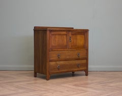 Heals Style Oak Tallboy Linen Chest Cupboard, 1930s
