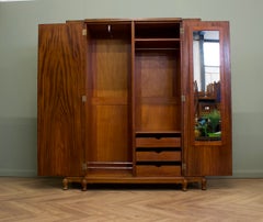 Vintage Art Deco Burr Walnut Wardrobe, 1930s