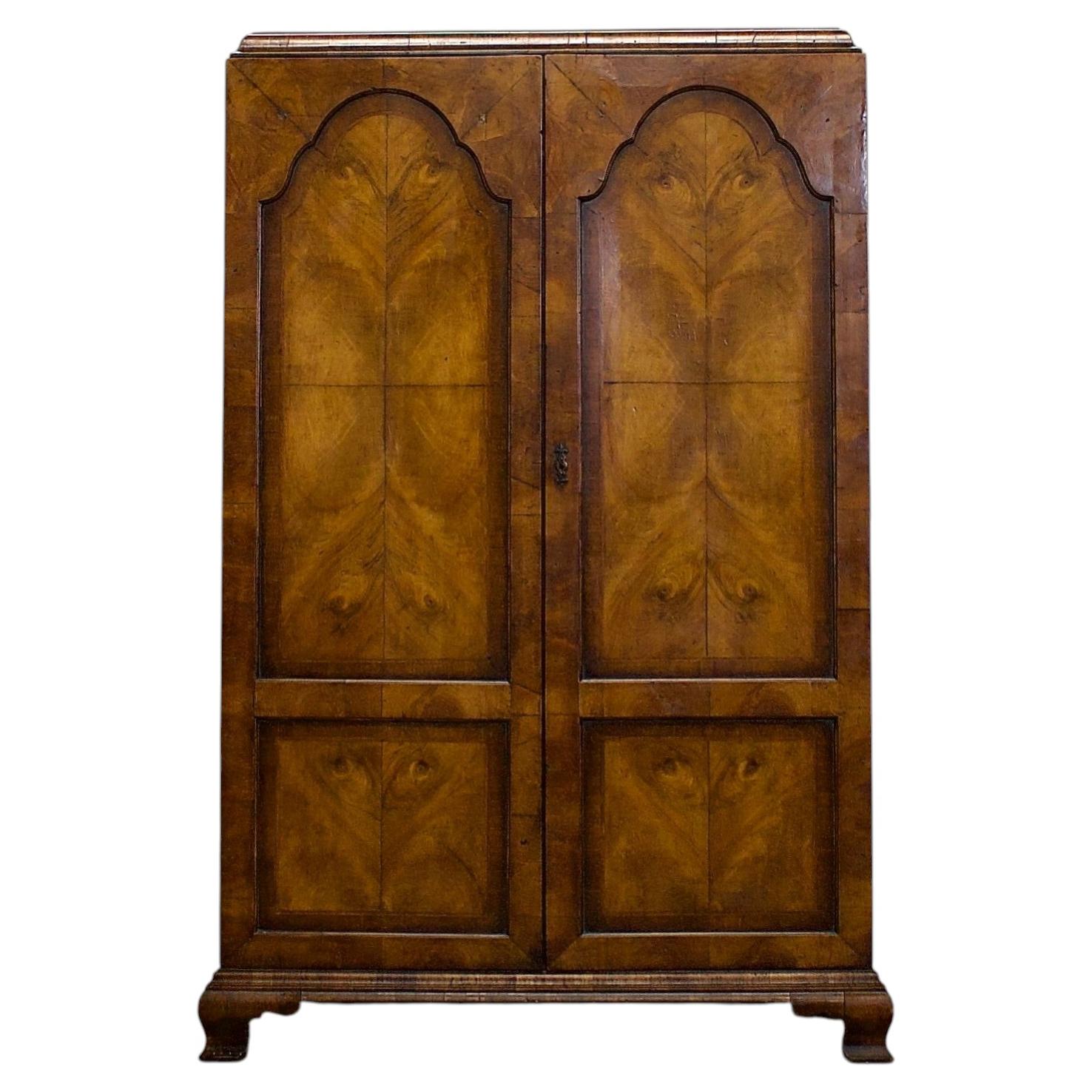 Vintage Art Deco Burr Walnut Wardrobe, 1920s