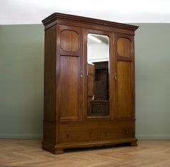 Antique Edwardian Walnut Wardrobe, 1900s