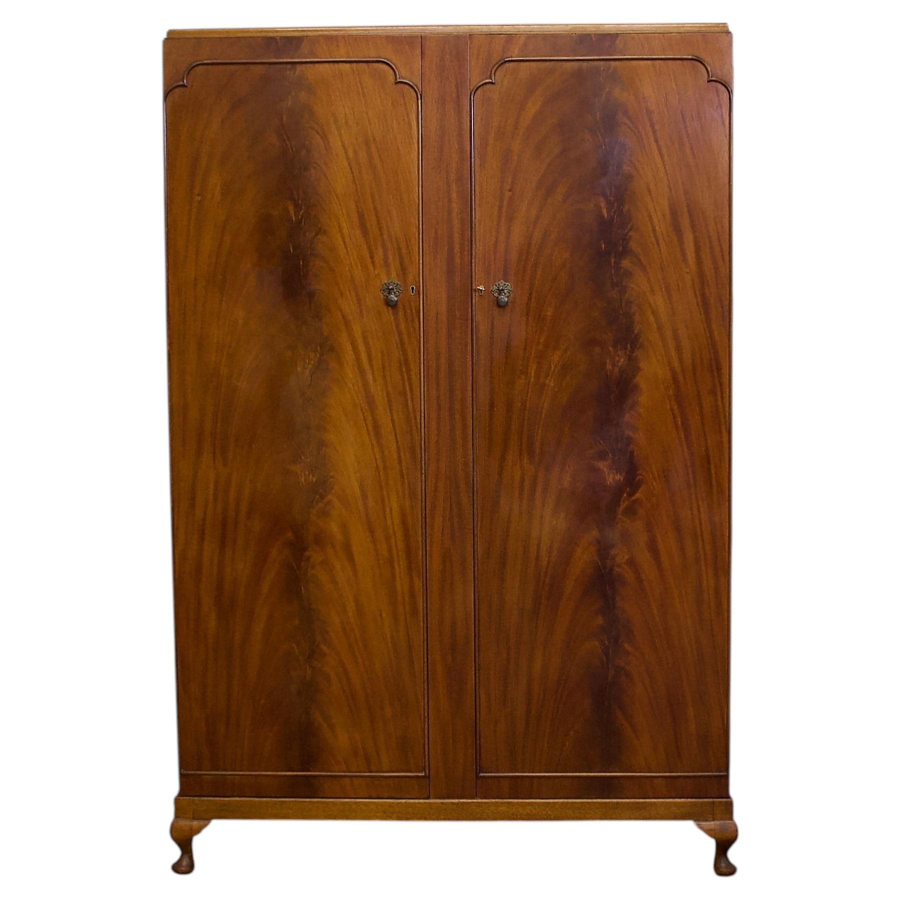 Vintage Burr Walnut Wardrobe, 1950s For Sale