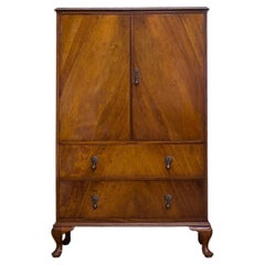 British Art Deco Tallboy Linen Cabinet in Burr Walnut from Waring and Gillow, 19