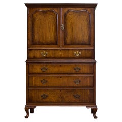 Art Deco Walnut Tallboy Cabinet on Chest from Waring and Gillow, 1930s