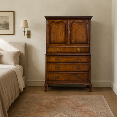 Art Deco Walnut Tallboy Cabinet on Chest from Waring and Gillow, 1930s