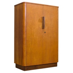 Vintage Art Deco Oak Compact Compactum Wardrobe, 1930s