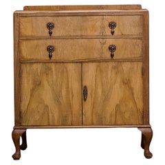 Vintage Walnut Cupboard Chest, 1930s