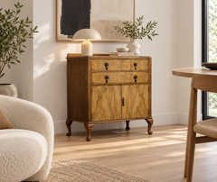 Vintage Walnut Cupboard Chest, 1930s
