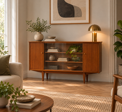 British Teak & Glass Cabinet, 1960s