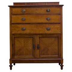 Edwardian Walnut Tallboy Cabinet Chest, 1910s