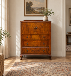 Vintage Art Deco Style Tallboy / Linen Cabinet Press, 1930s
