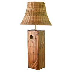 Lampes de table en bambou et rotin de style colonial