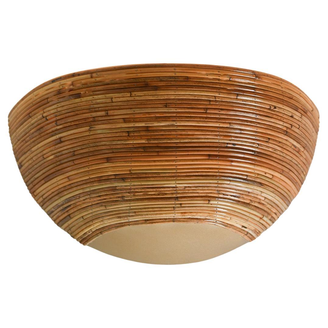Organic Rattan Reed Half Dome Wall Sconce