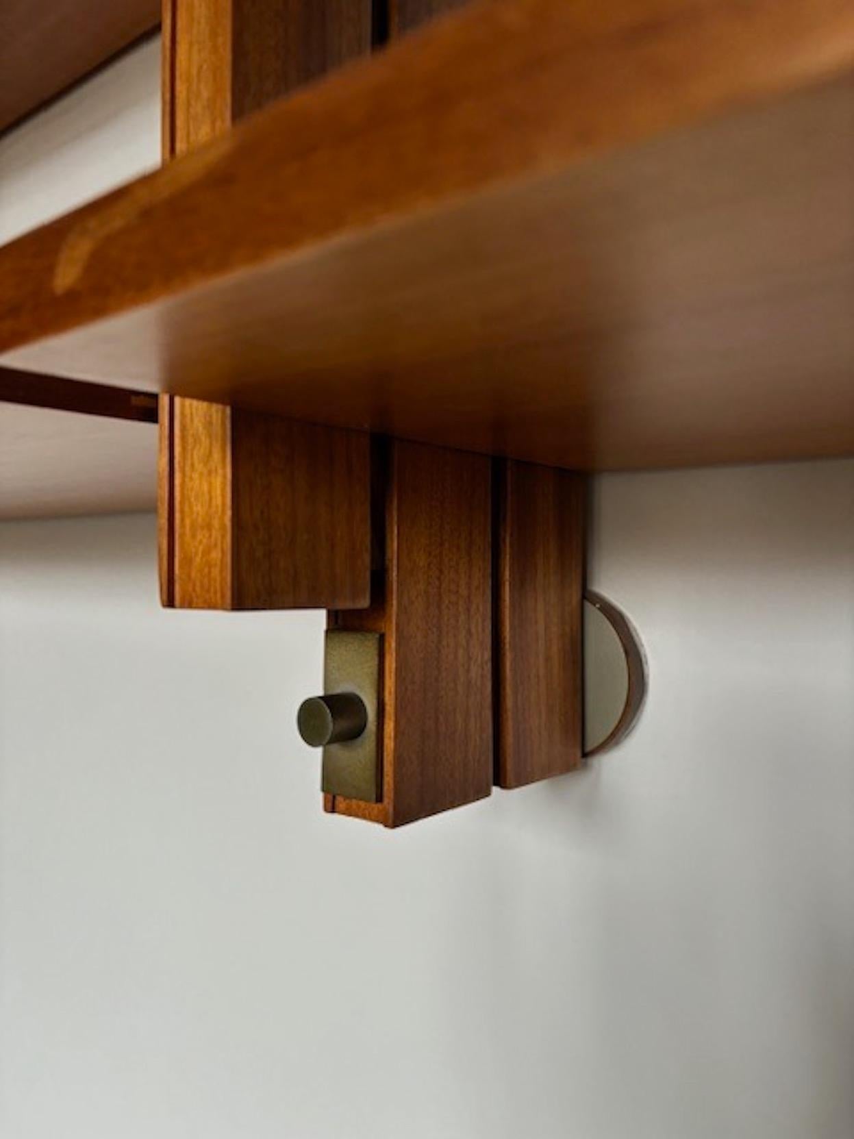 Large Mid-Century Italian Wooden Hanging Bookcase, Italy, 1950s 1
