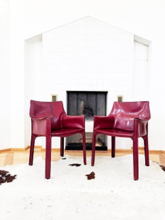 Cassina Cab 413 414 Armchairs PAIR by Mario Bellini Gorgeous Oxblood Red Leather