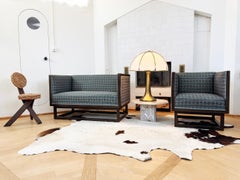 Josef Hoffmann “Cabinett” Art Deco Jugendstil Sofa & Chair set Wittmann, Austria