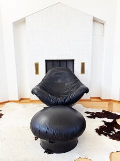 MCM 1968 Space Age Orig. Mario Brunu Rodica Lounge Chair & Ottoman, Comfort 1968