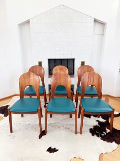 Juego de 6 sillas de comedor de Niels Koefoed de los años 70, de teca, para Koefoeds Hornslet, Dinamarca
