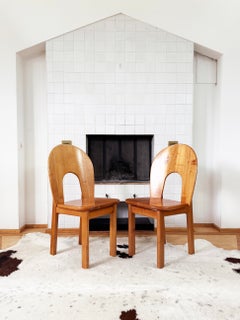 RAINER DAUMILLER Juego de seis sillas de comedor, de madera maciza preciosa y poco común, década de los 70