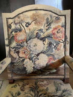 19th Century French Louis XV-style Armchair With Floral Needlepoint Tapestry