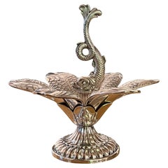 French Christofle Silver Plated ‘Caviar Flower’ Spoon Serving Set, c. 1960's