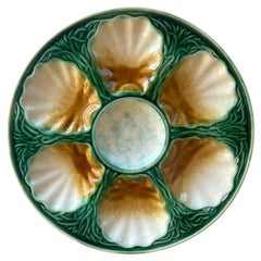 Salins French Majolica Oyster Plate, c.1890's