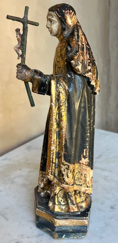 18th Century Saint Rita Carving With Gilt Detail